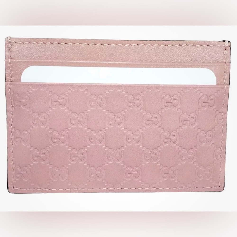 Sold! GUCCI Microguccissima Card Holder Soft Pink EUC